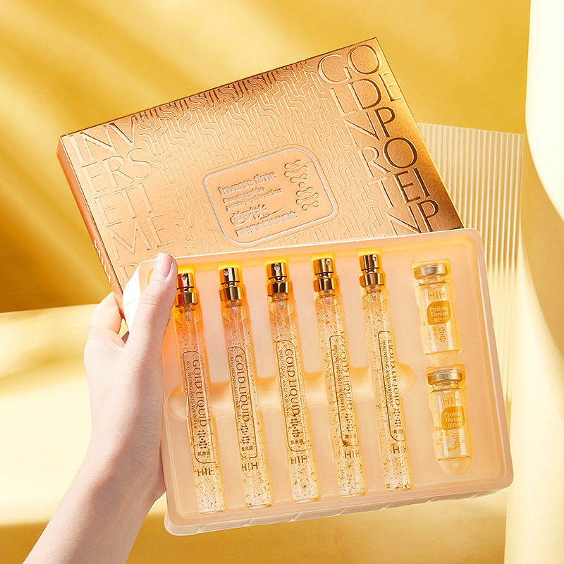 Gold Protein Peptide Kit Beauty Salon Skin Care Product Set Gold Thread Carving Liquid - Image 6